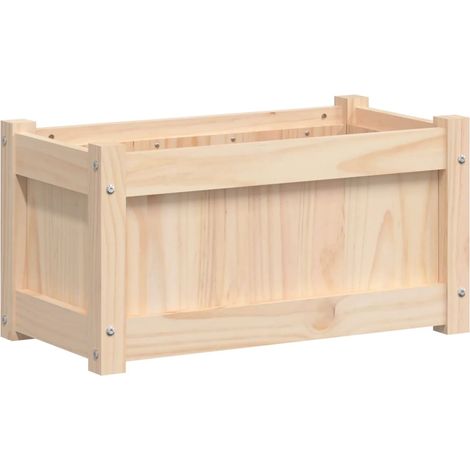 Vaso per fioriera aiuola rialzata piante fiori terrazza giardino esterno 60 x 31 x 31 cm legno di pino massiccio marrone 020038556