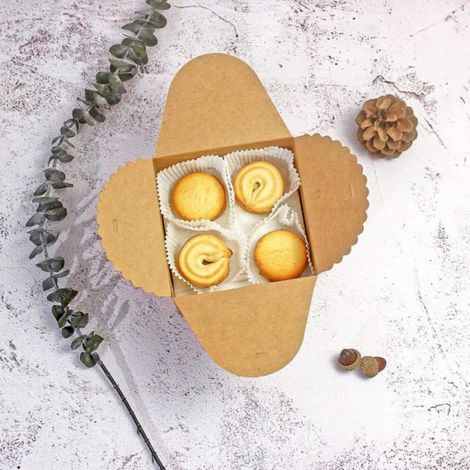 Boîte Cadeau Kraft - 12 x 12 x 9 cm - Pliable avec Ruban - Pour Bonbons Biscuits Petits Cadeaux - Lot de 12 (1/5)