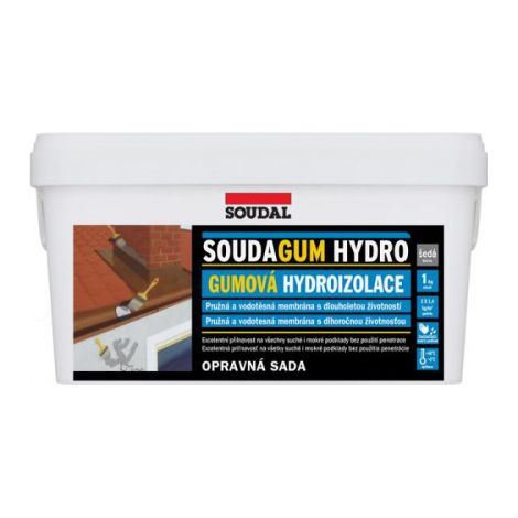 Kit riparazione impermeabilizzante soudagum hydro kit soudal 1 kg - col. grigio