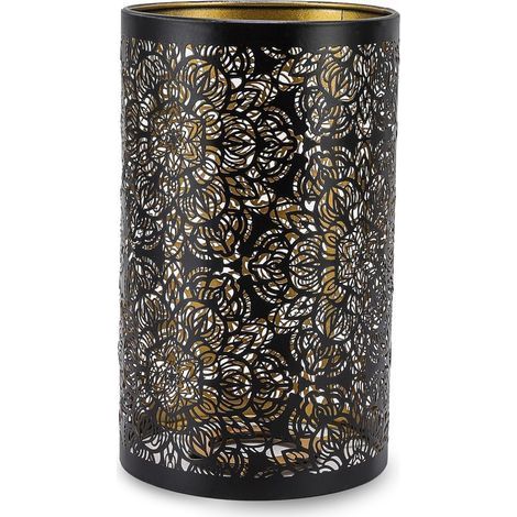 abat jour lampadaire en métal,abat jour lampe,Moderne en Fer Forgé Abat Jour,Motif Cylindrique De Sculpture Sculpté Creux Fer Ombre Abat Jours Suspendu pour Lampe de Table et lampadaire, E27, E26 (1/5)
