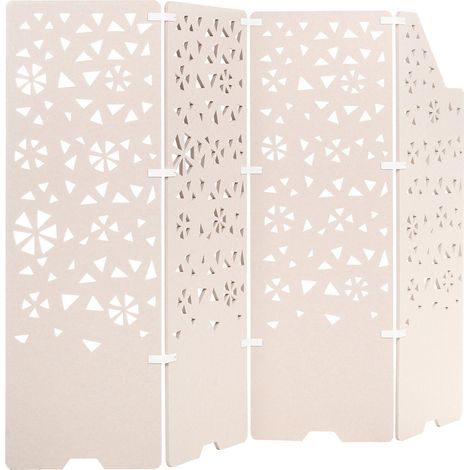 4 Panel Room Divider STARRY Light Beige 240 cm 180 cm (1/5)