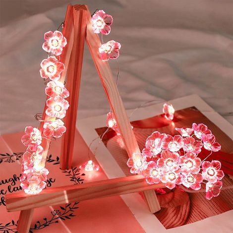 Guirlande Lumineuse Fleur De Cerisier - Fil De Cuivre Flexible - Fonctionne Sur Piles - 200 Cm - Pour Jardin Extérieur Fête Mariage Décoration (1/5)