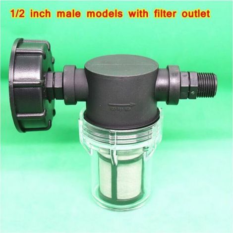 Robinet Pour Reservoir - Raccord U Pour Recuperateur Eau De Pluie - Filtre Integré Avec Panier Et Fibre D Aluminium - Filetage Mâle 1/2 Pouces - 1 Unite (1/5)