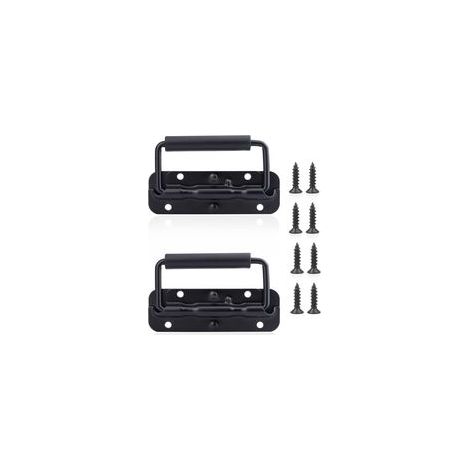 Poignée Pliante à Ressort, 2Pcs Poignée de Caisse Pliantes 120mm avec Vis, Poignée de Boîte Pliable de Remplacement pour Caisses, Portes, Boîtes à Outils de Caisse