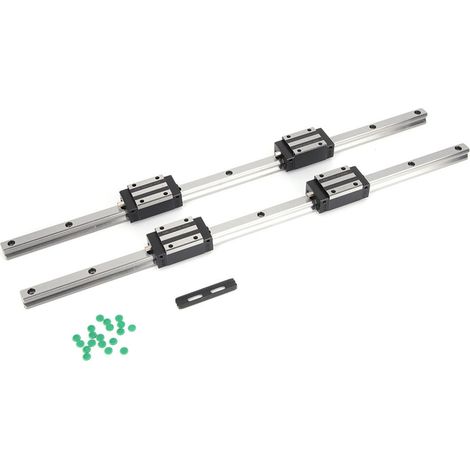 Guías lineales HG15 de 500 mm con 4 bloques deslizantes HGH15 estándar de color negro. (1/5)