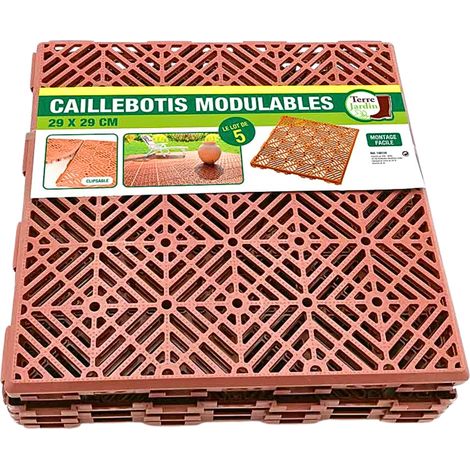 Caillebotis plastiques - vendus par 5 Brique