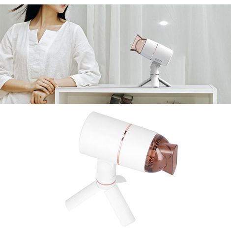 Sèche-cheveux de bureau blanc ivoire et or rose avec ions négatifs, design pliable créatif, trois réglages de température, fonction ion négatif, norme européenne 220V. (1/5)