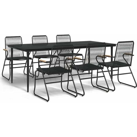 Maison Exclusive - Set da Pranzo da Giardino 7 pz Nero in Rattan PVC (1/5)