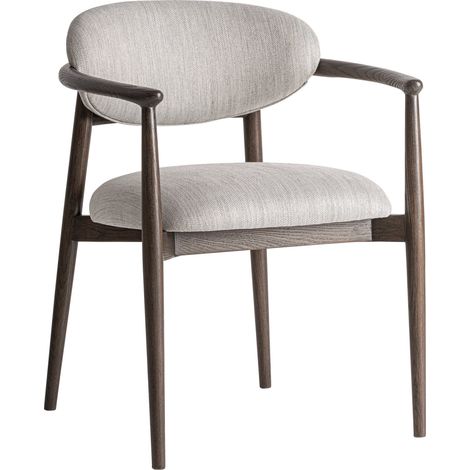 Chaise contemporaine en frêne brun - brun et blanc cassé (1/5)