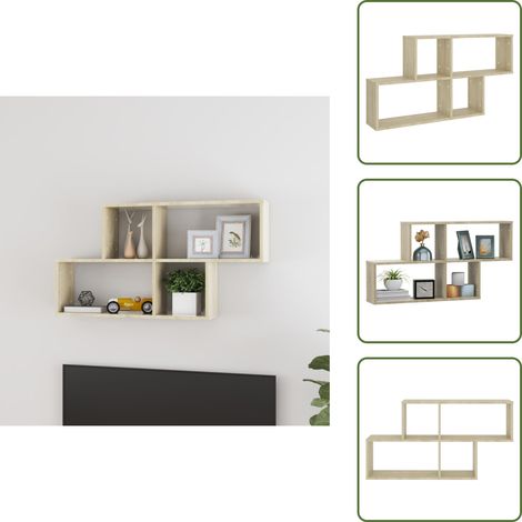 Wandregal Sonoma-Eiche 100x18x53 cm Holzwerkstoff - Wandregal - Regal - Eiche Dekoration - Wohnraum Deko - Möbel Online (1/5)