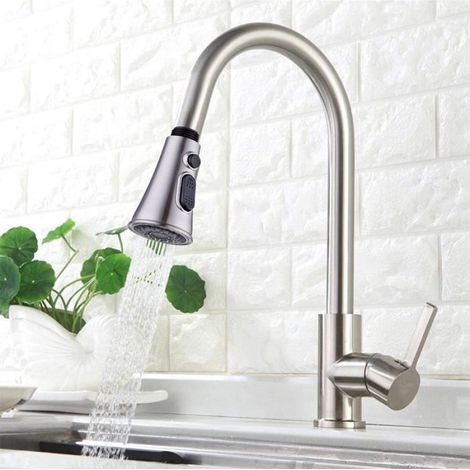 Tete De Robinet De Cuisine - Tete De Douche Pour Robinet Mélangeur - 2 Modes Spray Et Flux - Dimensions 28 X 51 8 X 82 2 Mm - 1 Piece (1/4)