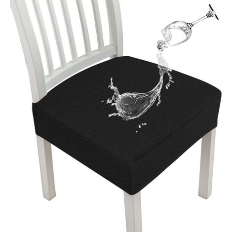 Black stretch dining chair cover, 6 pieces, 35 x 35 x 5 cm (1/5)