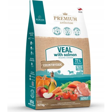 POKUSA - Vitello con Salmone - 12kg - Cibo secco per cani adulti (1/2)