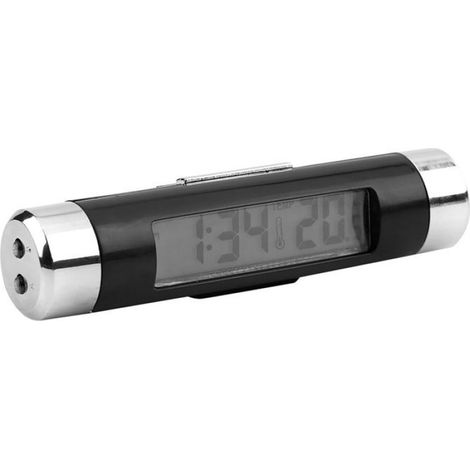 1 Thermomètre Horloge, Rétroéclairage LED, Affichage Numérique, Clip Sortie d'Air, Pour Voiture (1/5)