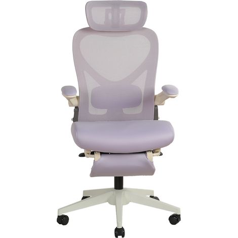 Chaise de bureau ergonomique pliante avec appui-tête 3D et soutien lombaire violet DESVIAE (1/5)
