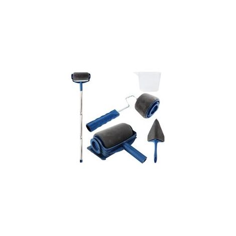 Lot de 6 rouleaux de peinture murale avec réservoir, barre télescopique, rouleau peinture pour bords et coins, convient pour bureau, maison, école, plafond, peinture murale