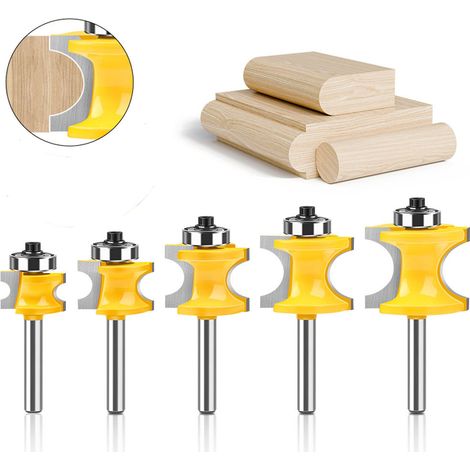 5 Stück 8mm Schaft Radiusfräser Bullnose Profilfräser für Holz Profilierung