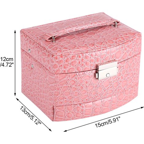 3-stöckige Schmuckaufbewahrungsbox für Halsketten und Ringe, Geschenkidee für Damen, Haushaltswaren (1/5)