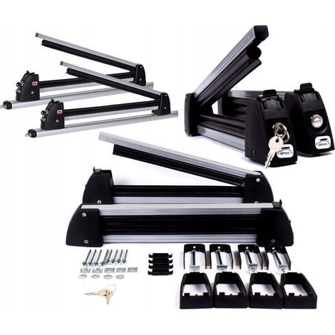 Porte-skis pour 3 paires de skis, support pour 2 snowboards, antivol de skis AMOS en aluminium (1/5)