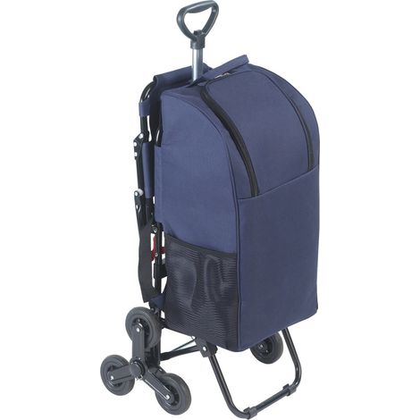 Einkaufswagen mit Teleskopgriff und Klappsitz, geräumige Regaltasche mit Dreifachrädern - 35 l, WENKO