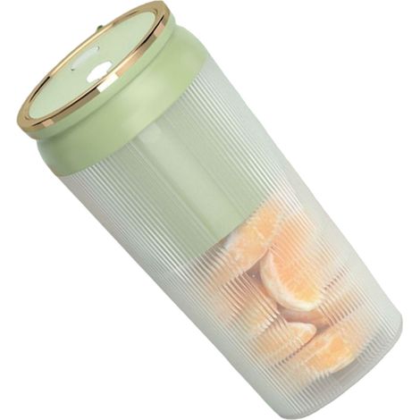 Mini presse-agrumes électrique, gobelet presse-agrumes portable, presse-agrumes multifonctionnel intelligent pour étudiants et particuliers, gobelet à jus rechargeable, vert clair. (1/4)