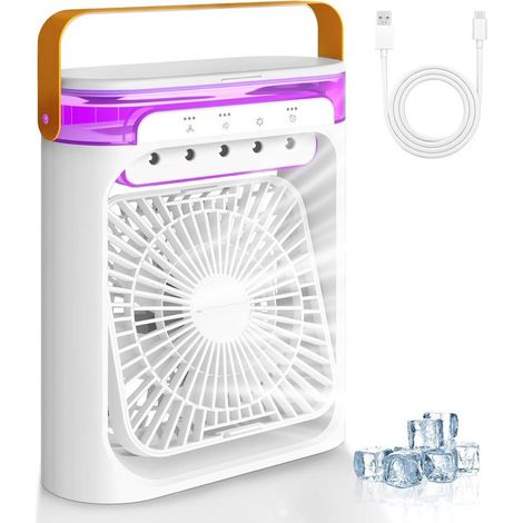 Condizionatore d'aria portatile 4 in 1，mini condizionatore，USB，3 velocità regolabili，bianco [Classe energetica A+++] (1/5)
