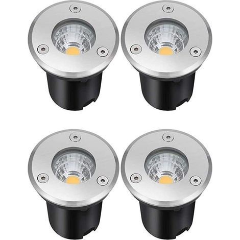 Spot LED Encastrable Exterieur Spot LED Escalier 12V/24V IP67 Étanche Lumières Enterrées Spot de Sol Extérieur Lampe D'éclairage de Jardin,4 Pack (Color : White Light, Size : 24V) (1/5)