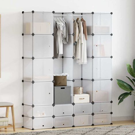 Modularer Schrank mit 18 Fächern Weiß 37x146x180,5 cm (1/5)