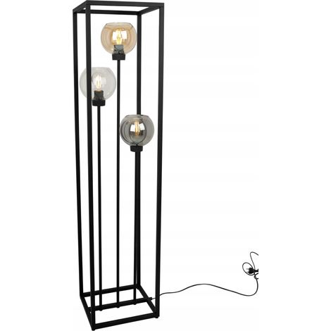 Stehleuchte, Metallschirm, Schwarz, 130 cm