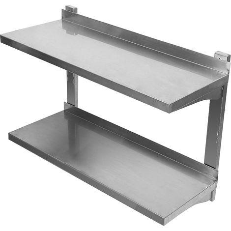 Wandregal DOPPELTES WANDBORD WANDREGAL KONSOLE EDELSTAHL-REGAL WANDBOARD 80 CM (1/5)