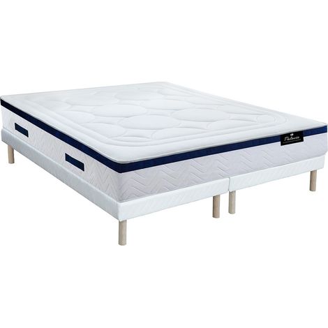Ensemble 180 x 200 cm sommier + matelas hybride ressorts ensachés et mémoire de forme ép.30cm - MARQUIS de PALACIO (1/5)
