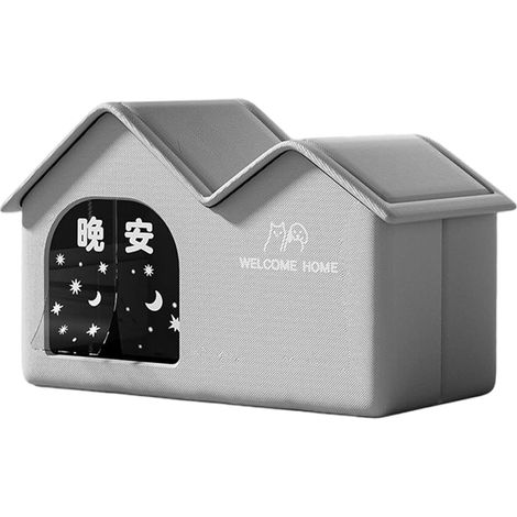 Maison Pour Chat D'Extérieur Abri Pour Chaton Pliable Et Fermé Niche Pour (1/5)