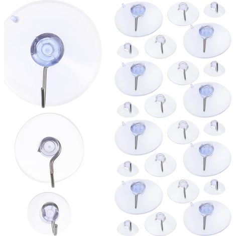 Lot de 30 crochets à ventouses en PVC et fer sans perçage (1/5)
