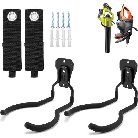 Halterung für Gartengeräte, Unkrautstecher, Seilmäher, Wandhaken, Garagenwandhaken, Tragkraft bis zu 30 kg (1/5)