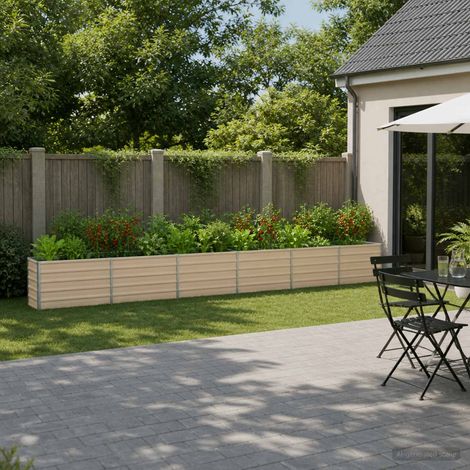 vidaXL Cama de Jardín Elevada Marfil 480 x 40 x 55 cm (1/5)
