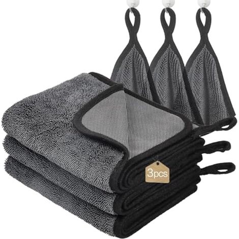 2 Pièces Chiffon Microfibre Voiture - 60 cm x 40 cm Microfibre Sechage Voiture, Perdent Pas de Peluches, Très Absorbants - Chiffon Micro Fibre pour Nettoyer Voitures, Motos, Fenêtres et Vitres (1/5)