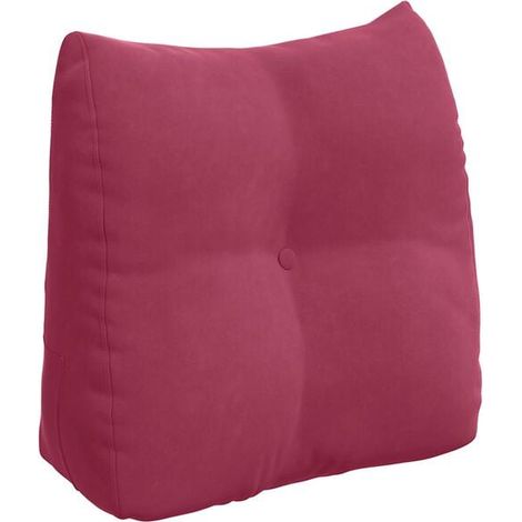 Coussin bordeaux, 45 x 24 x 50 cm, velours. (1/5)