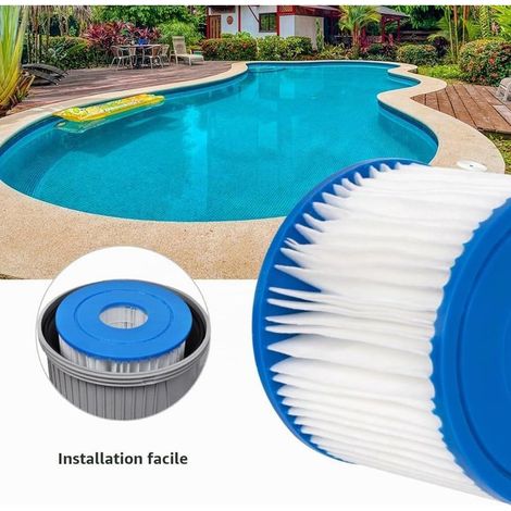 YanBan 2er-Pack D-Typ Poolfilterkartusche als Ersatz für Summer Waves P57100102, SFS-350 RP-350 RP-400 RP-600 RX-600 (1/3)