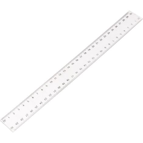 Kunststofflineal, Graduierung, transparent, 30 cm (1/2)