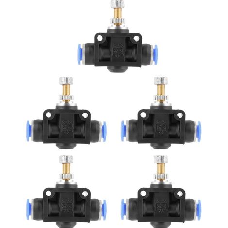 Raccord Rapide Pneumatique - 6 mm - Pression Max 1 MPa - Pour Tuyaux Air et Outils Pneumatiques - 5 Pièces (1/5)