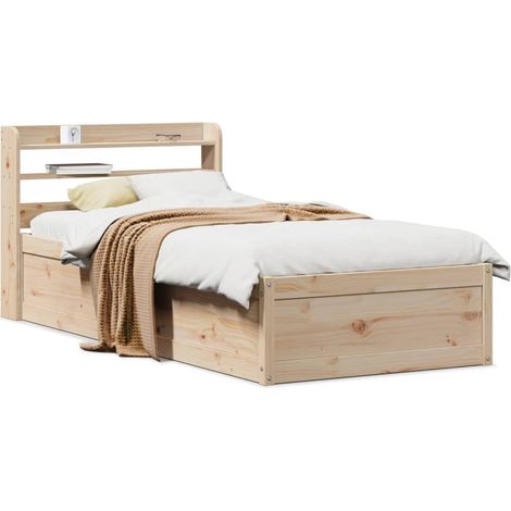 vidaXL Giroletto con Testiera 90x190 cm in Legno Massello di Pino