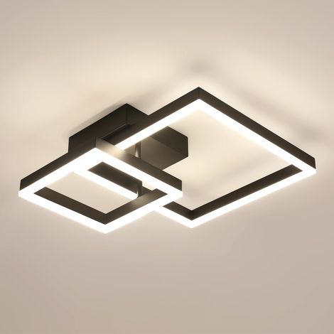 Plafonnier LED Salon, 36W 4050LM 4500K Lampe de Plafond, Noir (1/5)