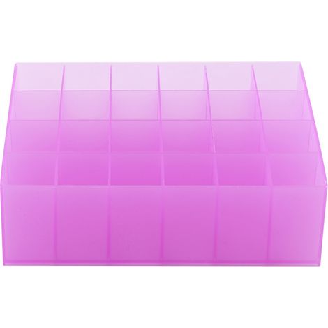 Étagère de rangement pour rouges à lèvres 24 alvéoles, boîte de rangement cosmétique violette, organiseur de maquillage à tiroir (1/5)
