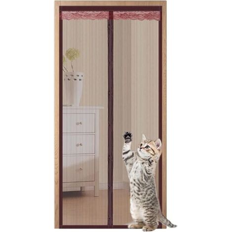 Moustiquaire Porte Fenêtre, Rideau Anti Moustique Magnétique Fermeture Automatique, Moustiquaire Aimantée Pour Porte Fenetre Le Matériau Du Fil De Diamant Ne Se Déchire Pas - Brun 120x220cm