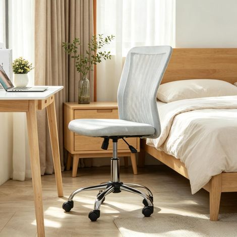 Fauteuil pivotant design pour télétravail, siège ergonomique sans bras, chaise de bureau légère et mobile, assise tournante pour espace de travail (chaise seule) (1/5)