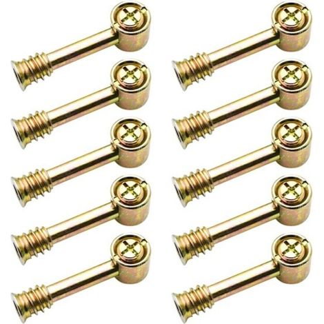 Connecteurs et quincaillerie M6 pour meubles et ébénisterie : Kit d'assemblage 4-en-1 pour tiroirs, panneaux de garde-robe et lits — Comprend écrous à frapper, vis et excentriques de fixation.