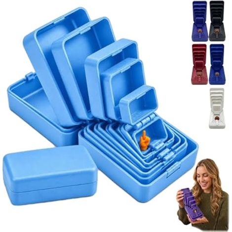 Nested Gift Box Prank 7-Layer 3D Printed Surprise Box,Blue A (1/5)