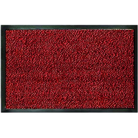 Zerbino tappeto mangiasporco rosso con fondo antiscivolo spessore 9 mm - 60x90 cm (1/3)