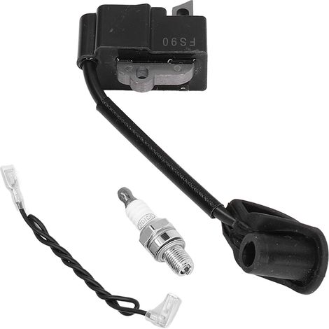 Bobine d'allumage et bougie compatibles avec les tondeuses et débroussailleuses STIHL FS90R, FS110R et FS110. (1/5)