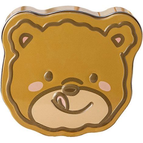 Bocal à bonbons en fer-blanc en forme d'ours, boîte à biscuits, récipient à bonbons, articles ménagers-13.6X13.2X6.2CM (1/3)